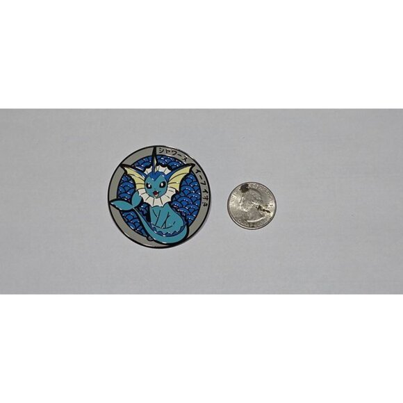 Pokemon Vaporeon Enamel Pin Water Type Eevee Evolution Kawaii Collectible Badge - Picture 3 of 3